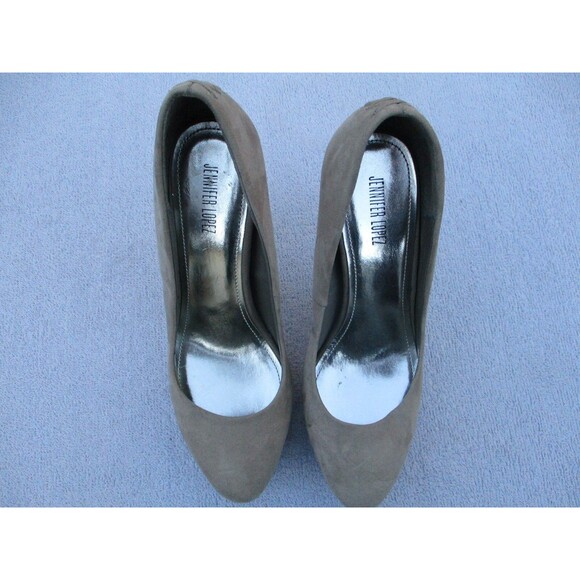 Jennifer Lopez Lucille Platform Pumps Women's 7.5M Grey Faux Suede Stiletto Heel - Picture 16 of 16